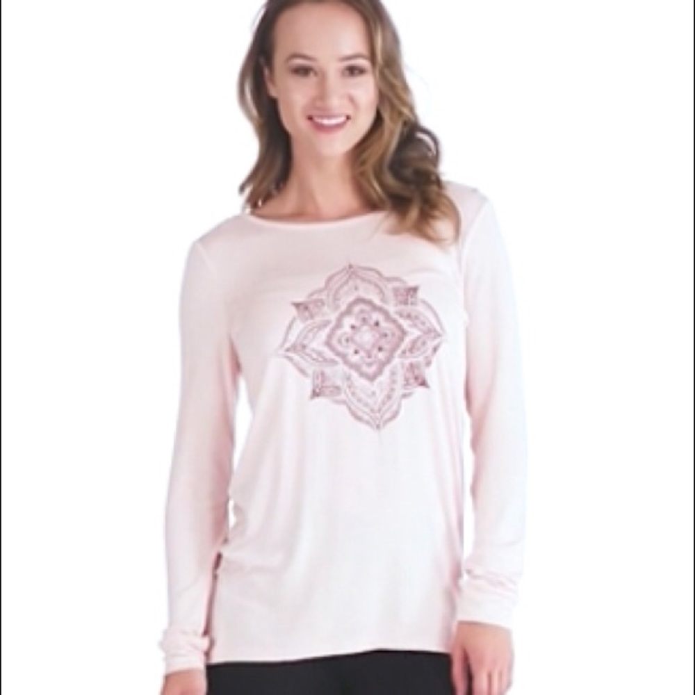 🌟HP🌺NEW🌺 GAIAM Peach Mandala Cutout-Back Tee🌺 - Picture 3 of 5